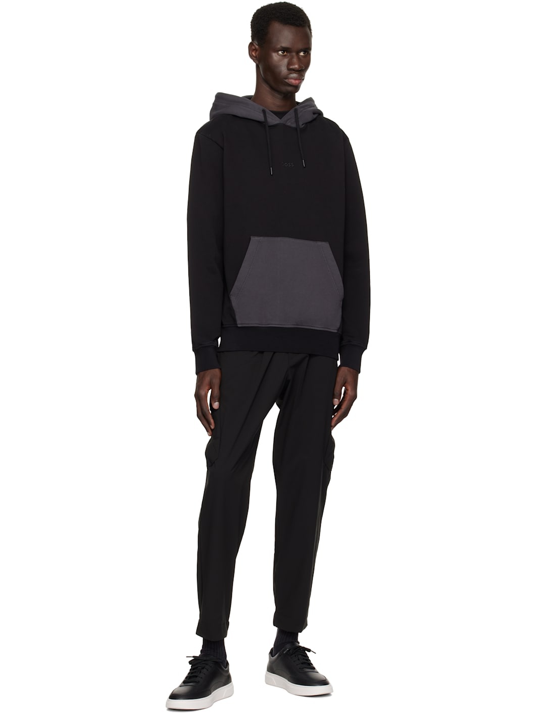 Black Embroidered Logo Hoodie - 4