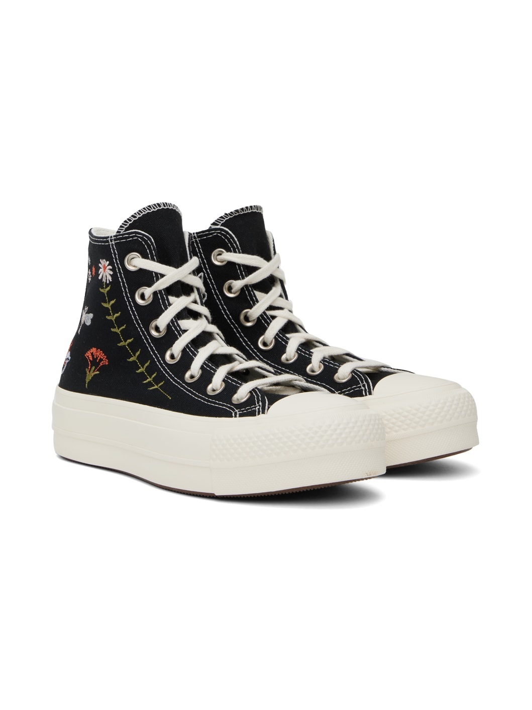 Black Chuck Taylor All Star Lift Platform Enchanted Garden Sneakers - 4