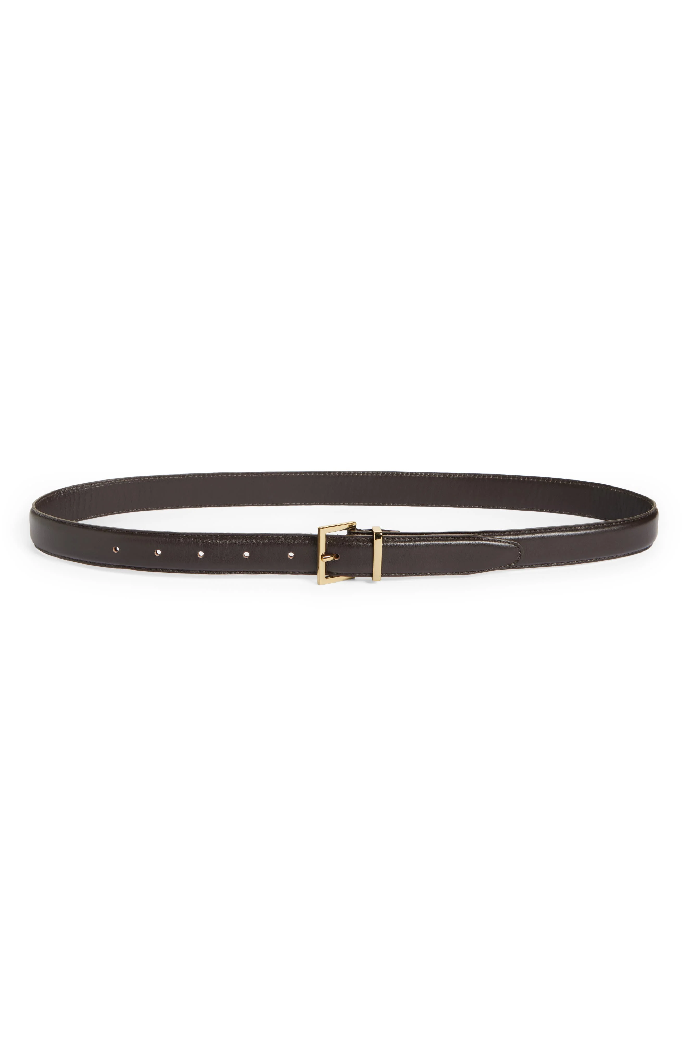 FRAME The Square Buckle Leather Belt in Dark Brown at Nordstrom - 1
