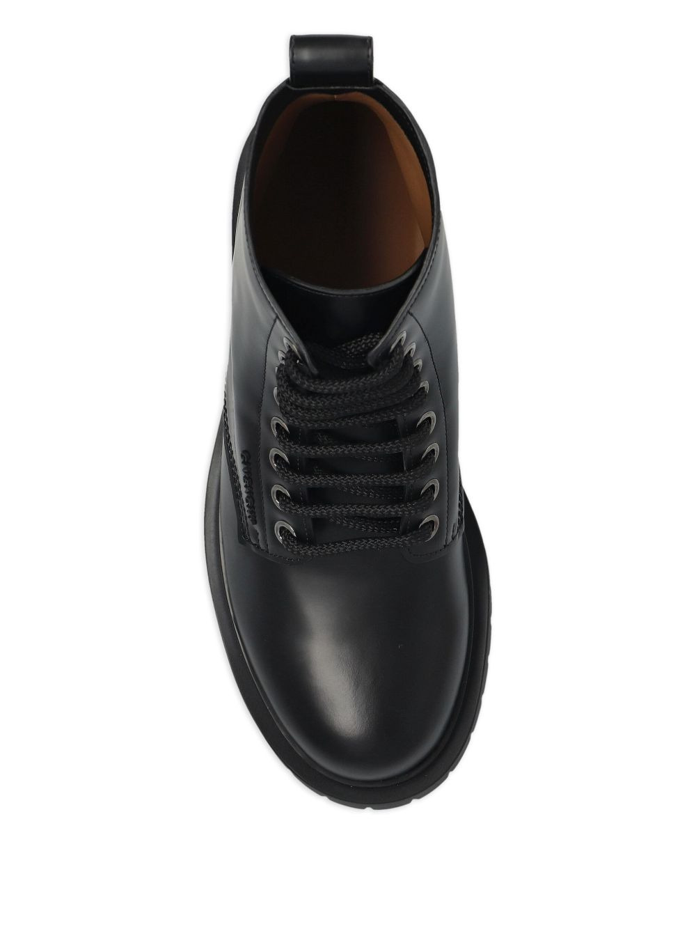 lace-up leather biker boots - 3