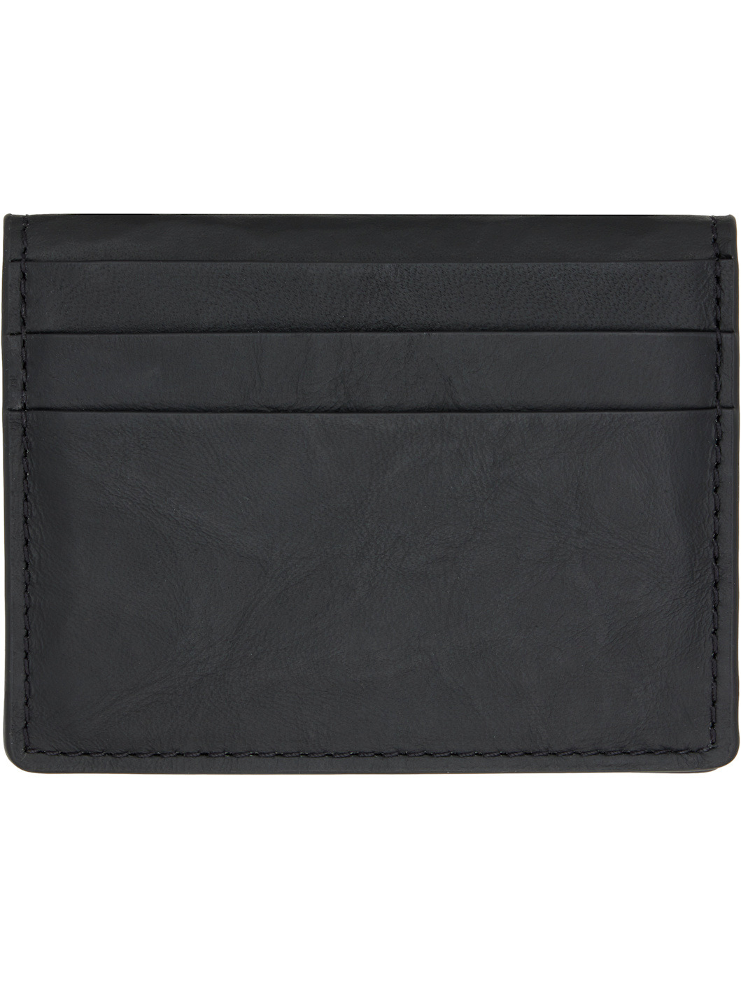 Black Logo Leather Card Holder - 2