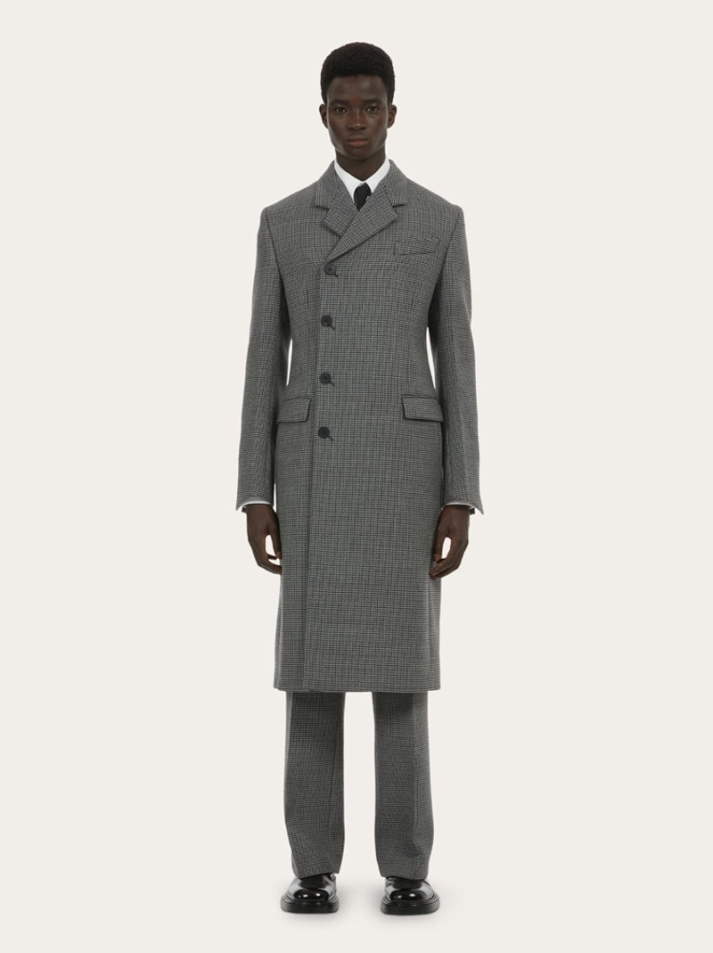 FERRAGAMO DOUBLE BREASTED HOUNDSTOOTH COAT outlook