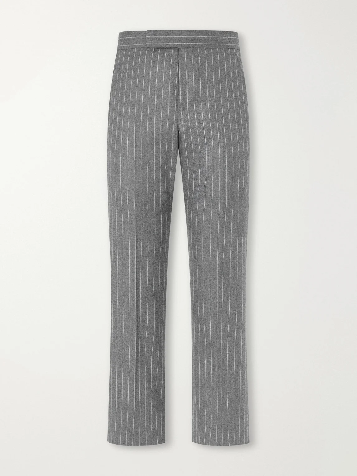 Straight-Leg Pinstripe Wool-Flannel Trousers - 1