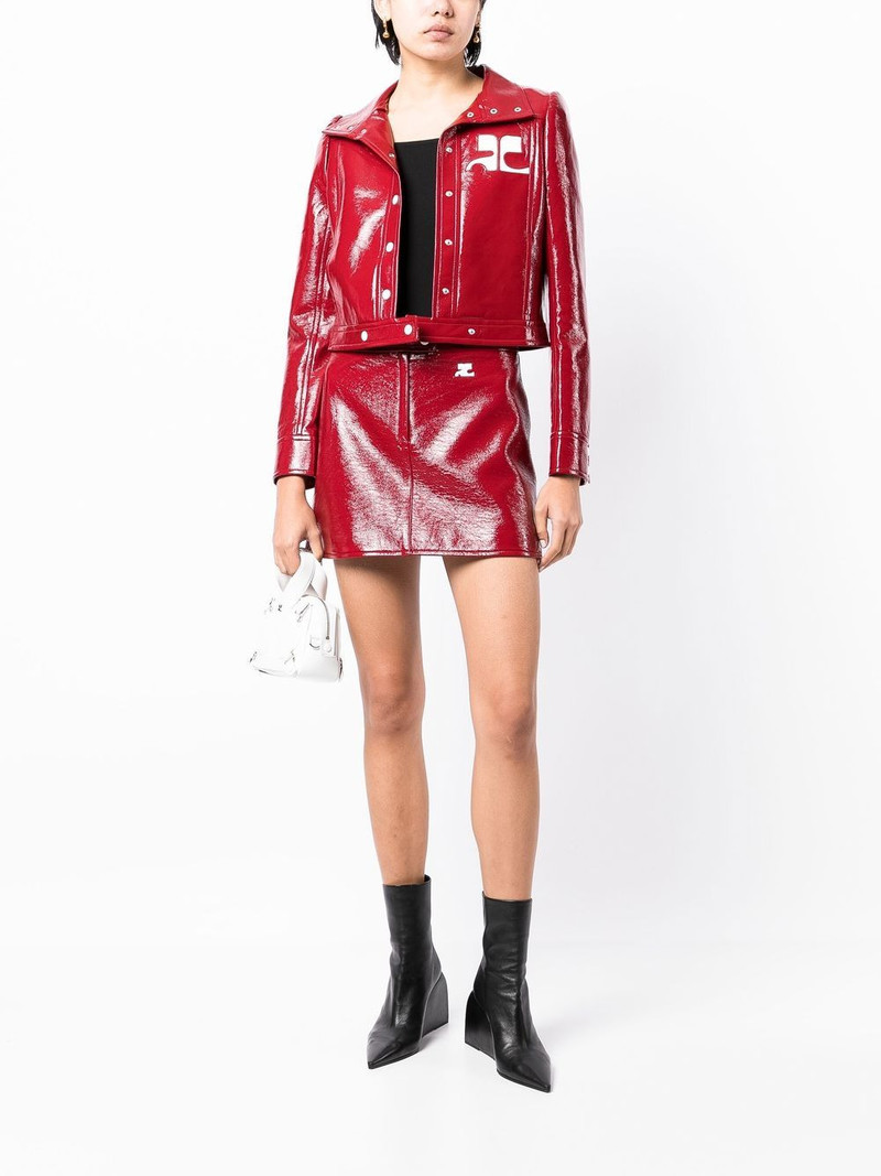 courrèges high-shine finish mini skirt outlook