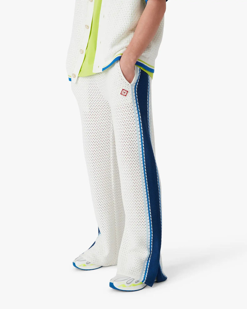 White & Blue Striped Mesh Track Pants | Casablanca Paris 4