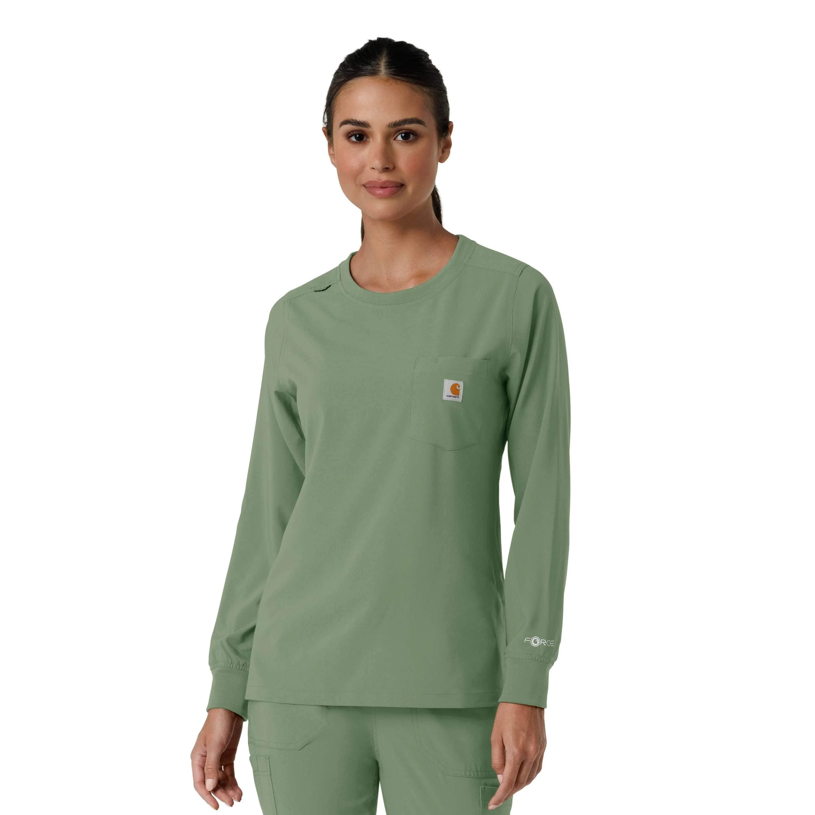 Women's Force Cross-Flex Crew Neck Long Sleeve Scrub Top - 1