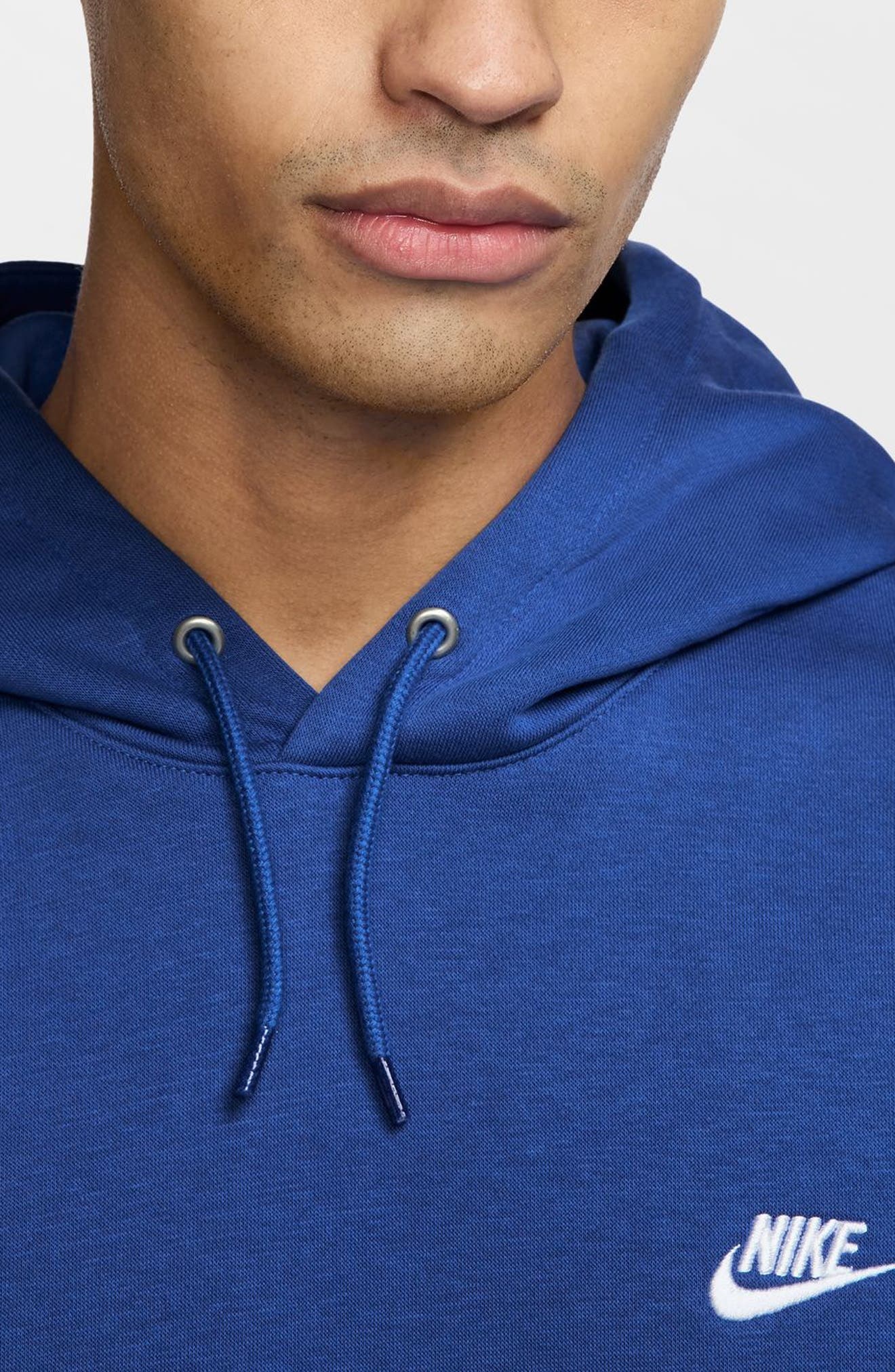 Nike Club Fleece Pullover Hoodie in Game Royal/White at Nordstrom - 3