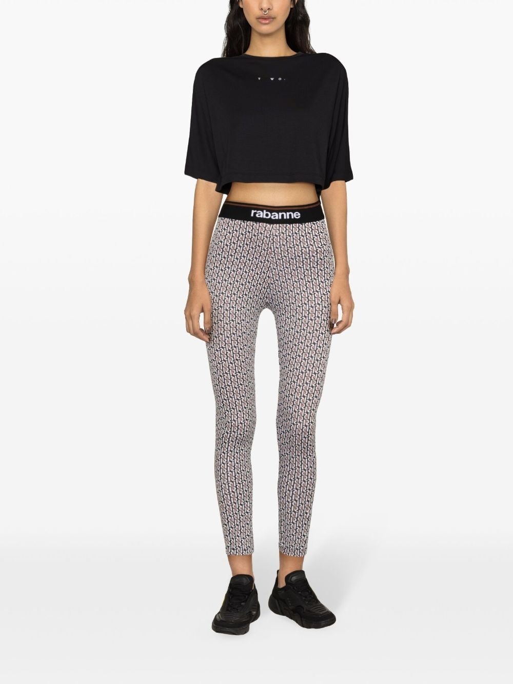 Bodyline monogram-jacquard leggings - 2