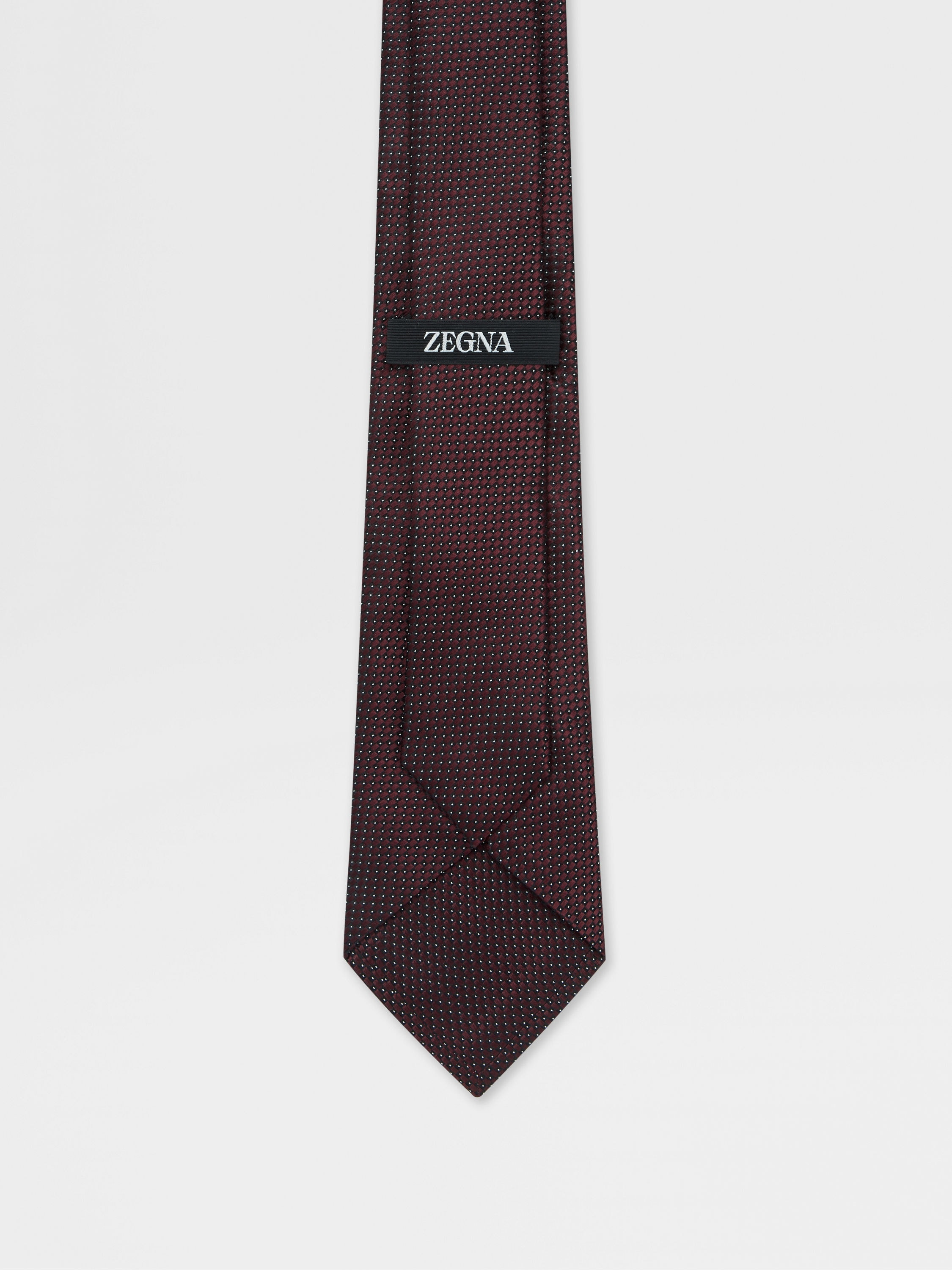 BURGUNDY SILK TIE - 3