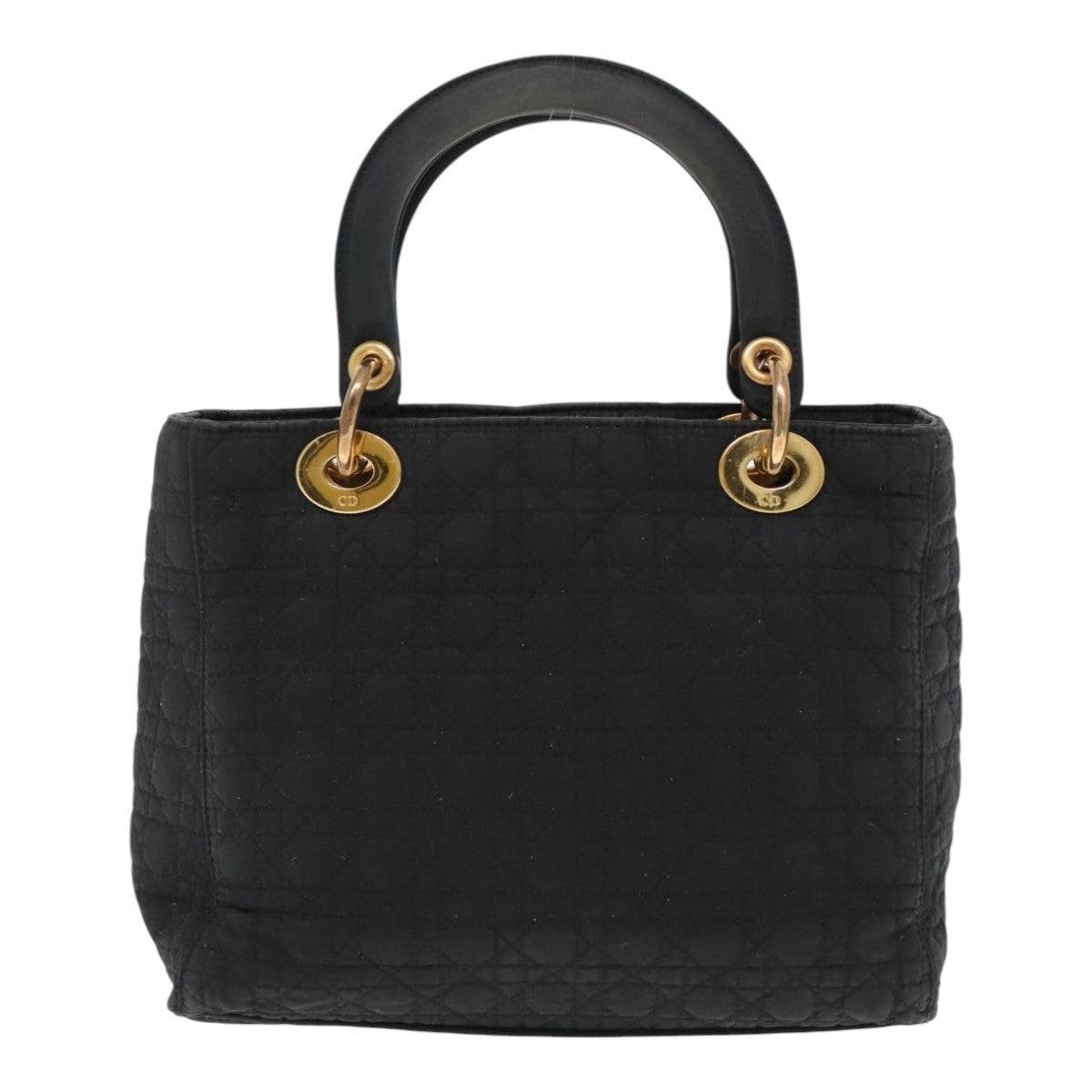 DIOR Lady DIOR Canage Hand Bag Nylon Black Gold - 13