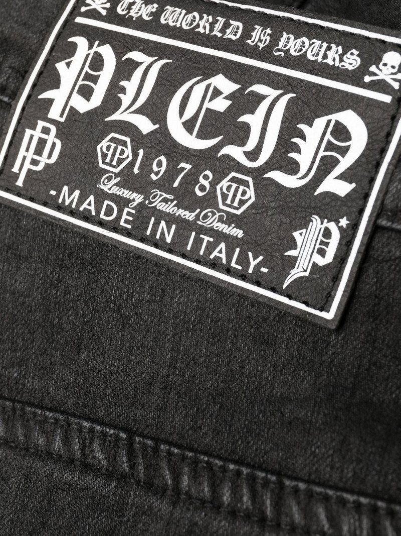 logo-patch 하이 웨이스트 청바지 6