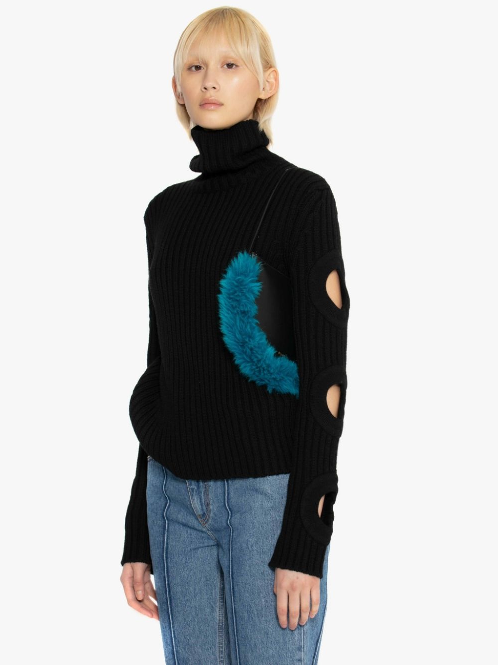 CUT OUT SLEEVE TURTLENECK JUMPER - 5