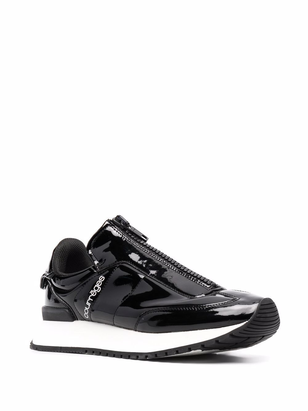 high-shine finish sneakers - 2