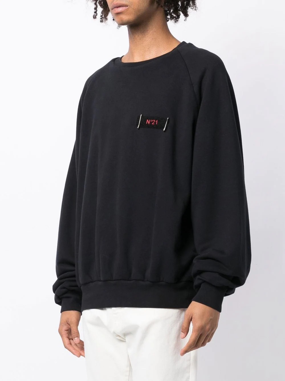 logo-patch crew-neck sweatshirt - 2