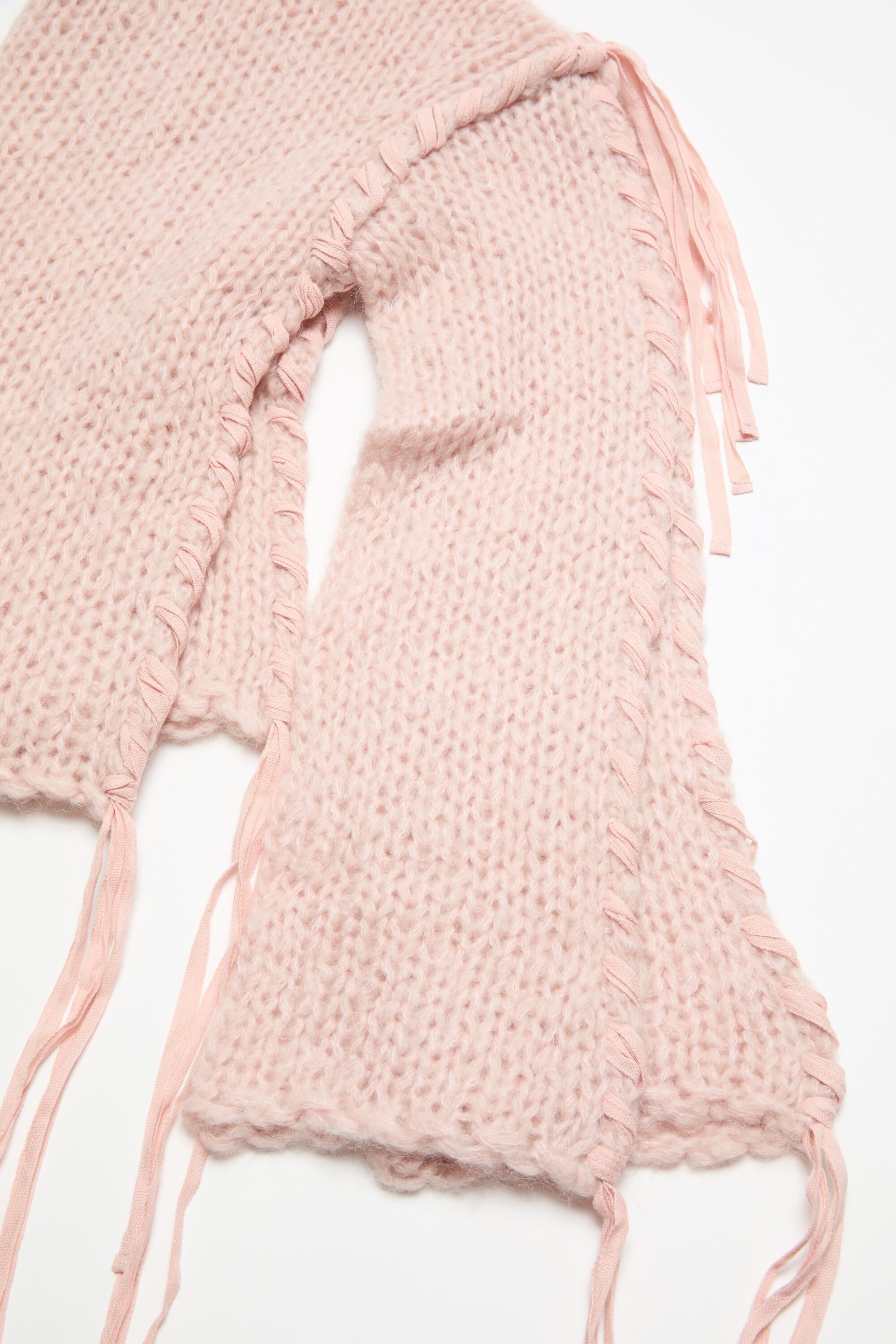 Lacing knit jumper - Light pink - 5