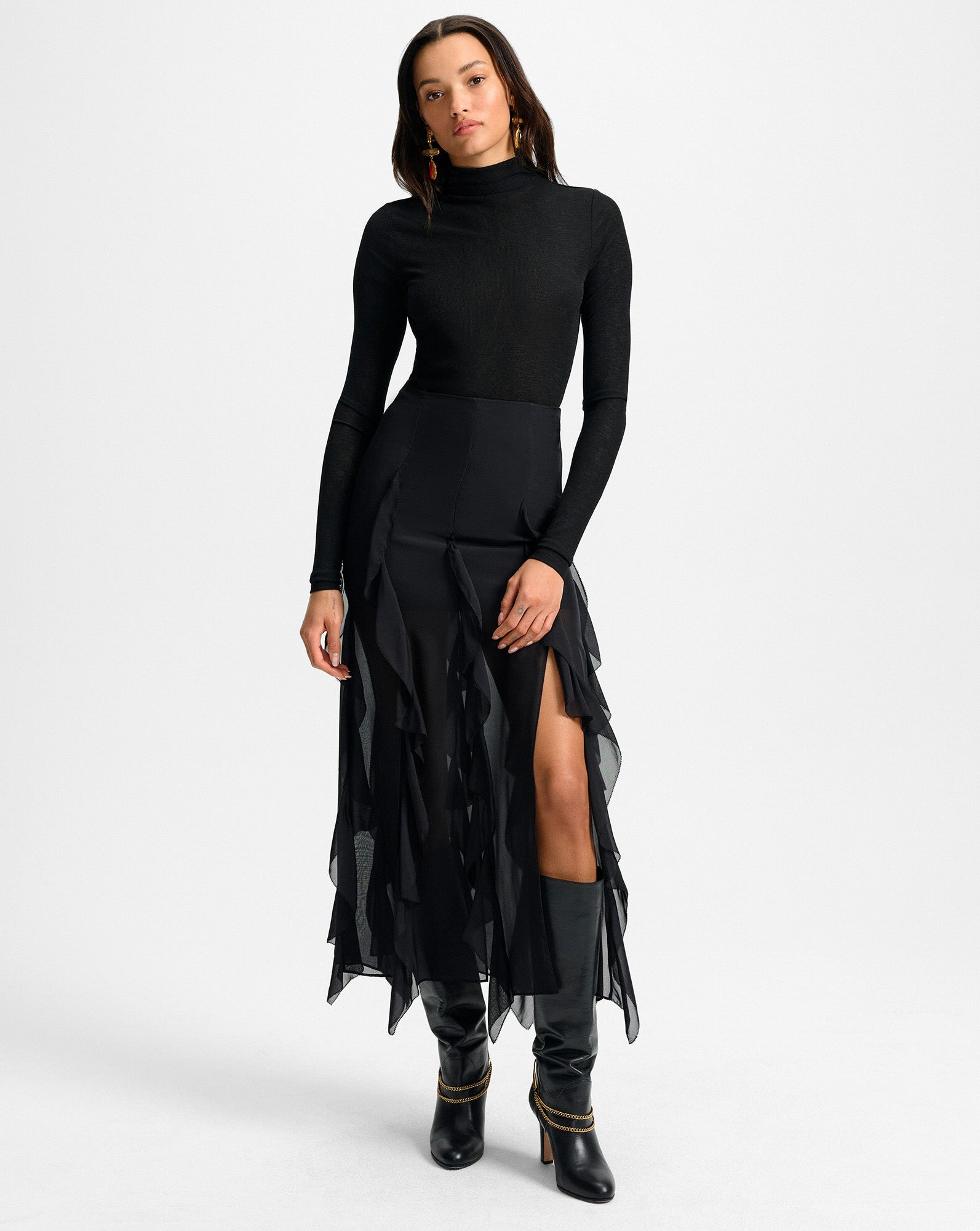 AVA SILK MAXI SKIRT - 2