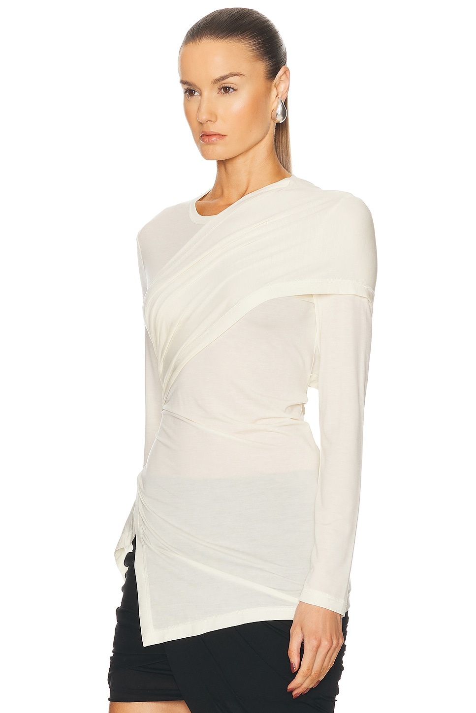 Draped Long Sleeve Top - 3