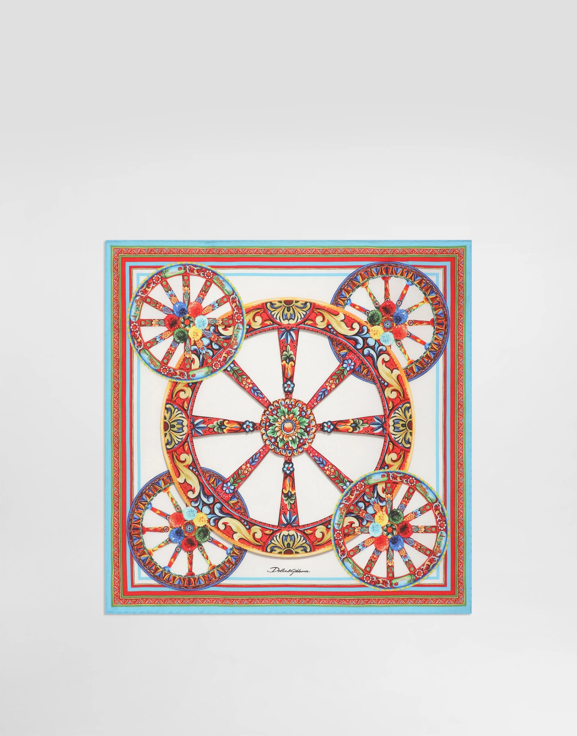 50x50 carretto-print silk twill scarf - 1