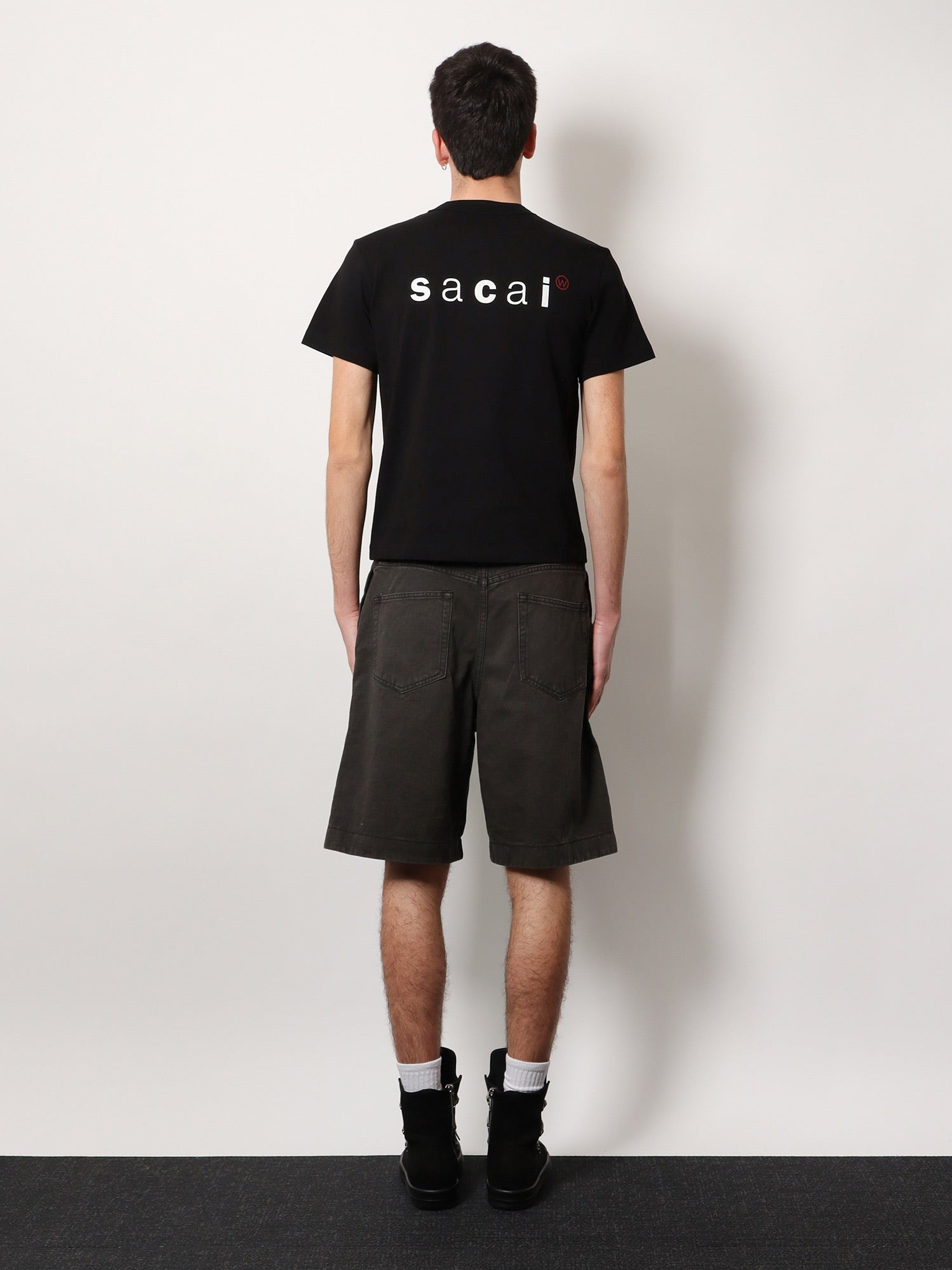 Sacai Men Cotton T-Shirt With Logo On The Back - 3