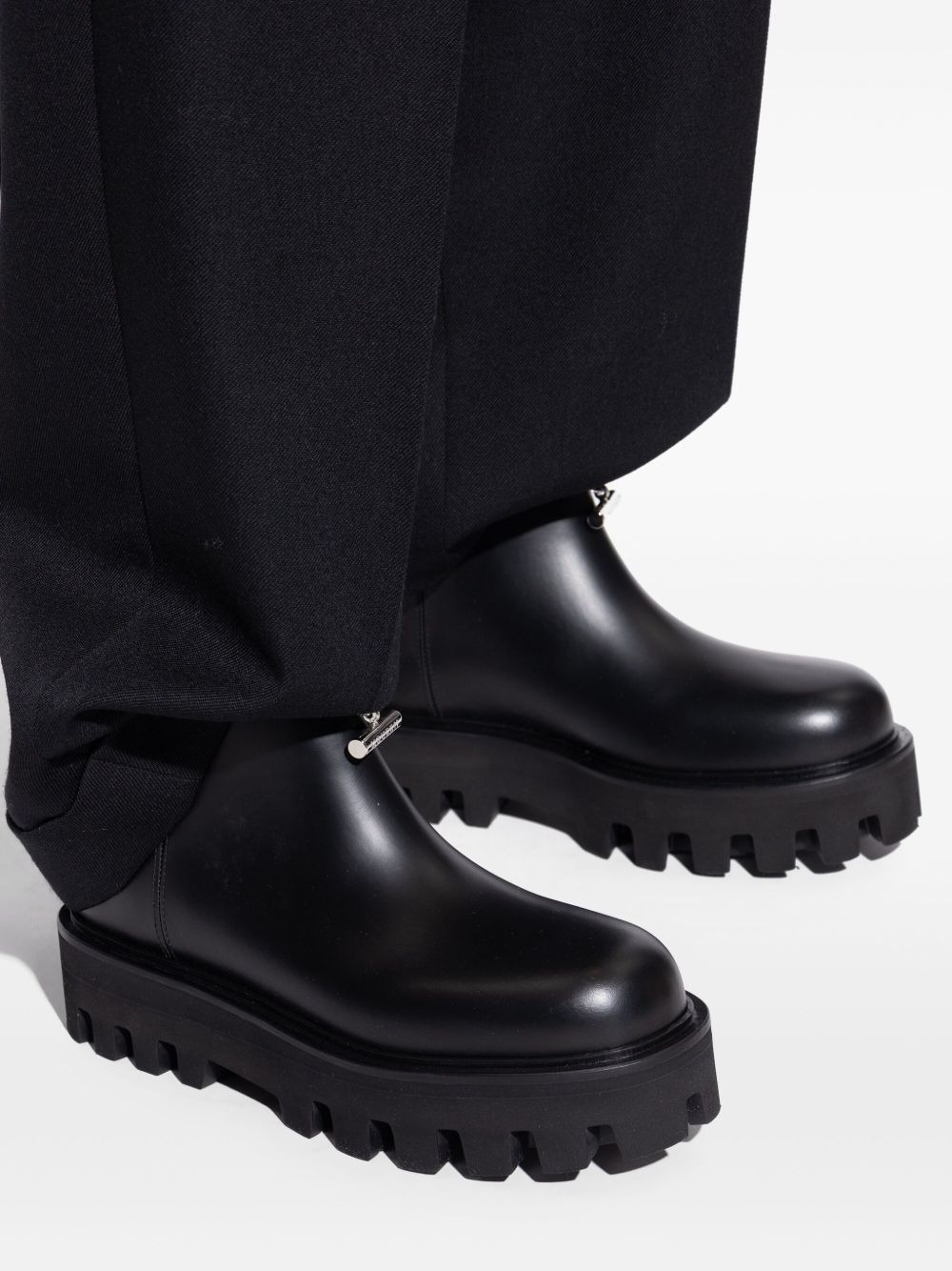 zip-fastening platform ankle boots - 4