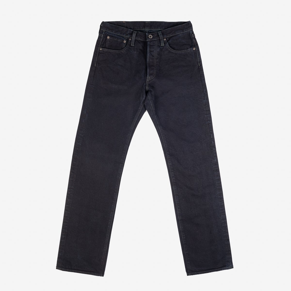 IH-634S-142od 14oz Selvedge Denim Straight Cut Jeans - Indigo Overdyed Black - 1