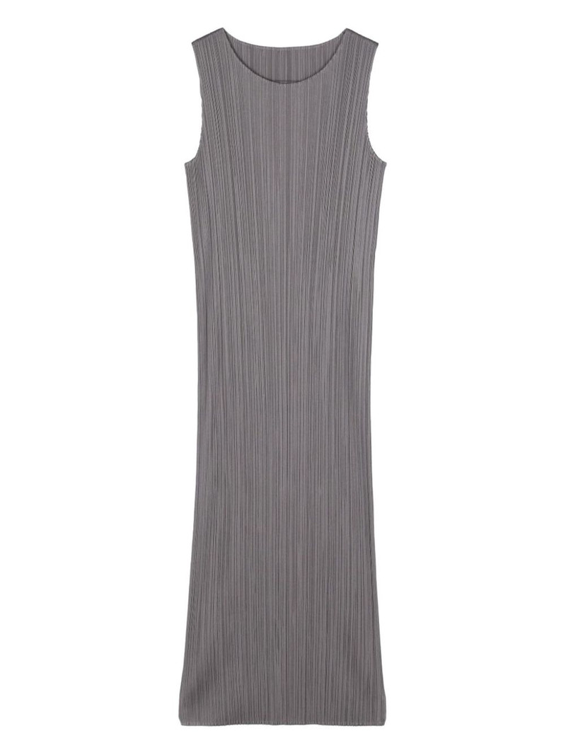 pleated sleeveless dress 1
