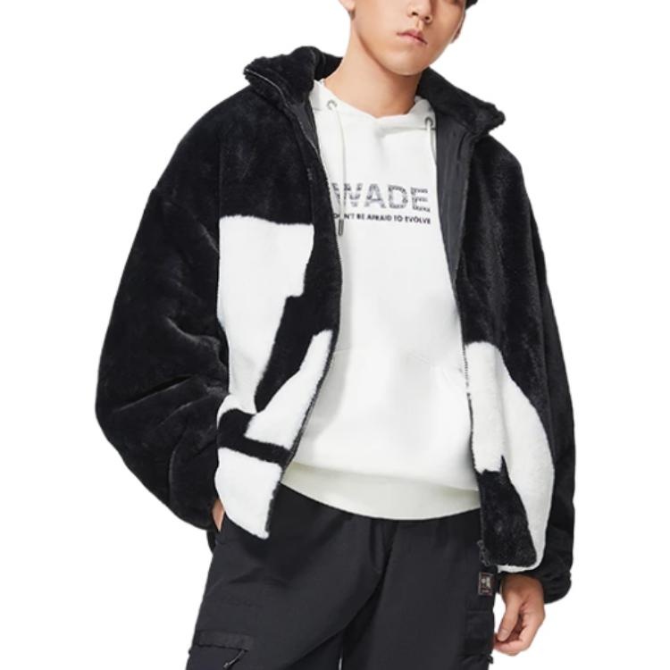 Li-Ning Big Logo Polar Fleece Jacket 'Black White' AFDSD61-1 - 4