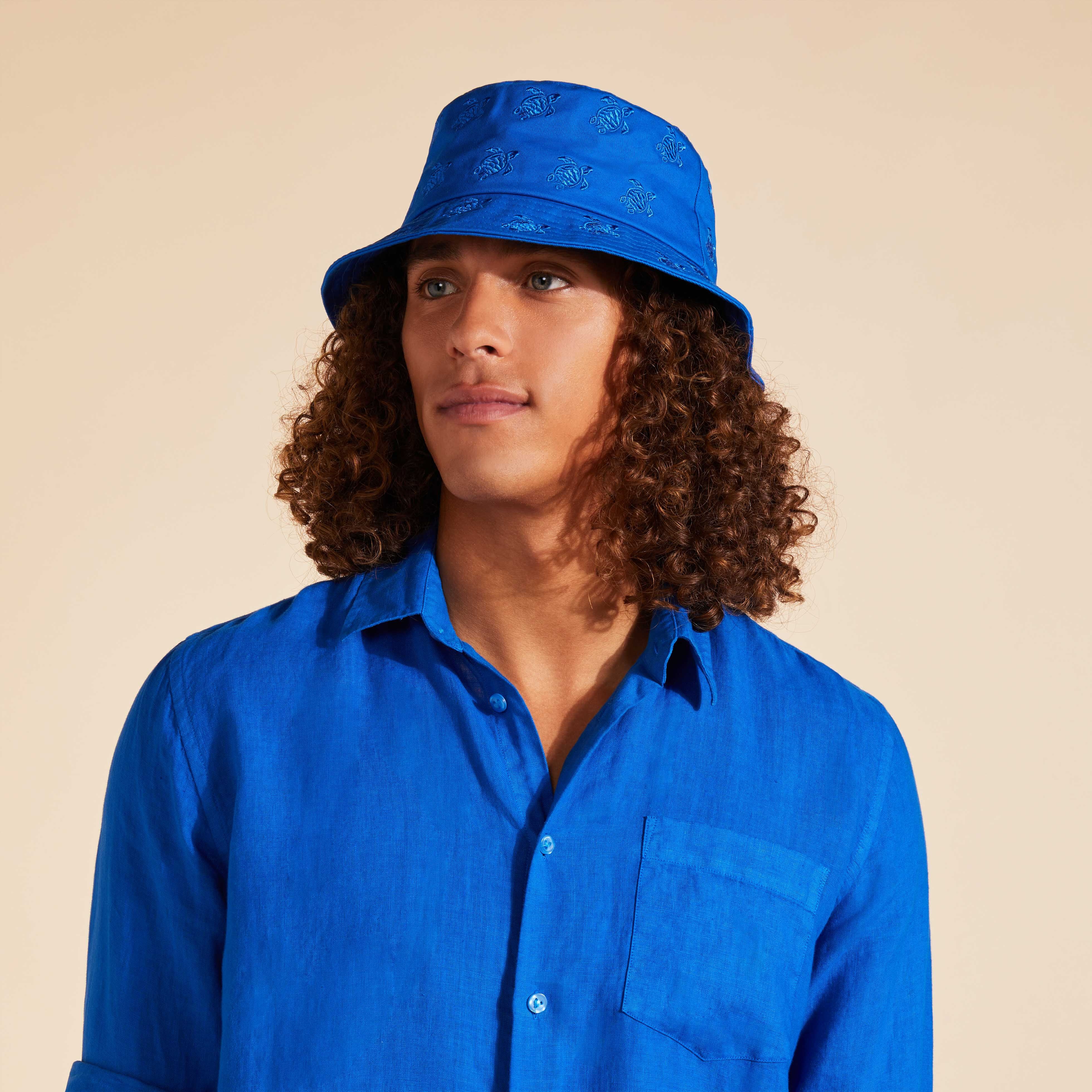 Embroidered Bucket Hat Turtles All Over - 3