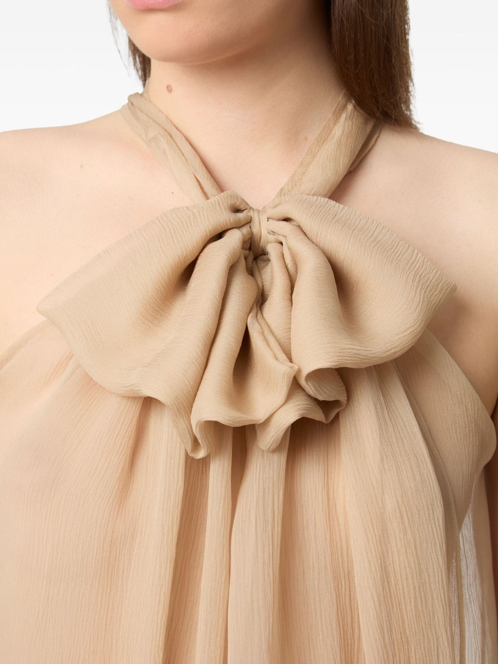halterneck silk top - 5
