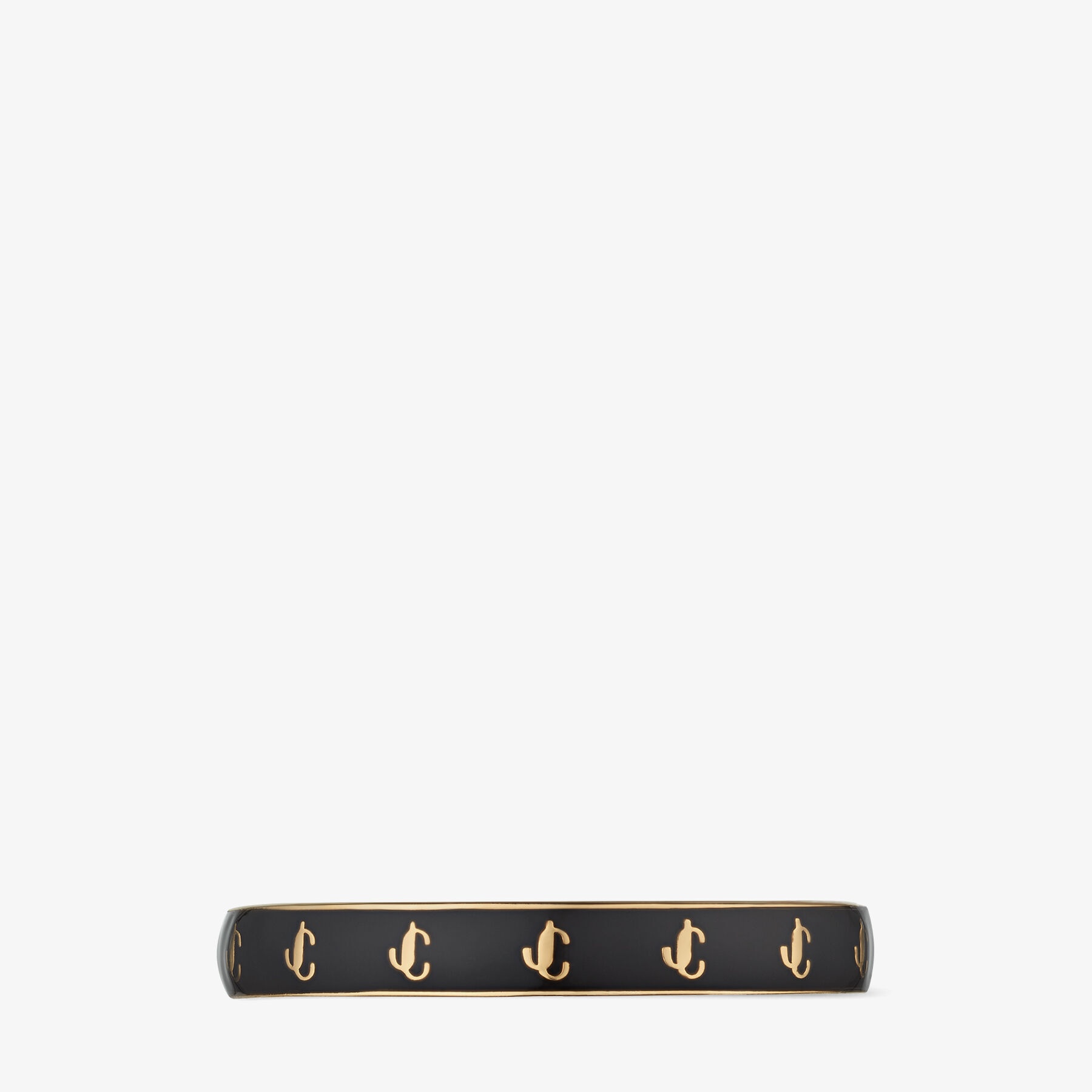 JC Enamel Bangle
Gold-Finish Metal and Black Enamel JC Bangle - 3