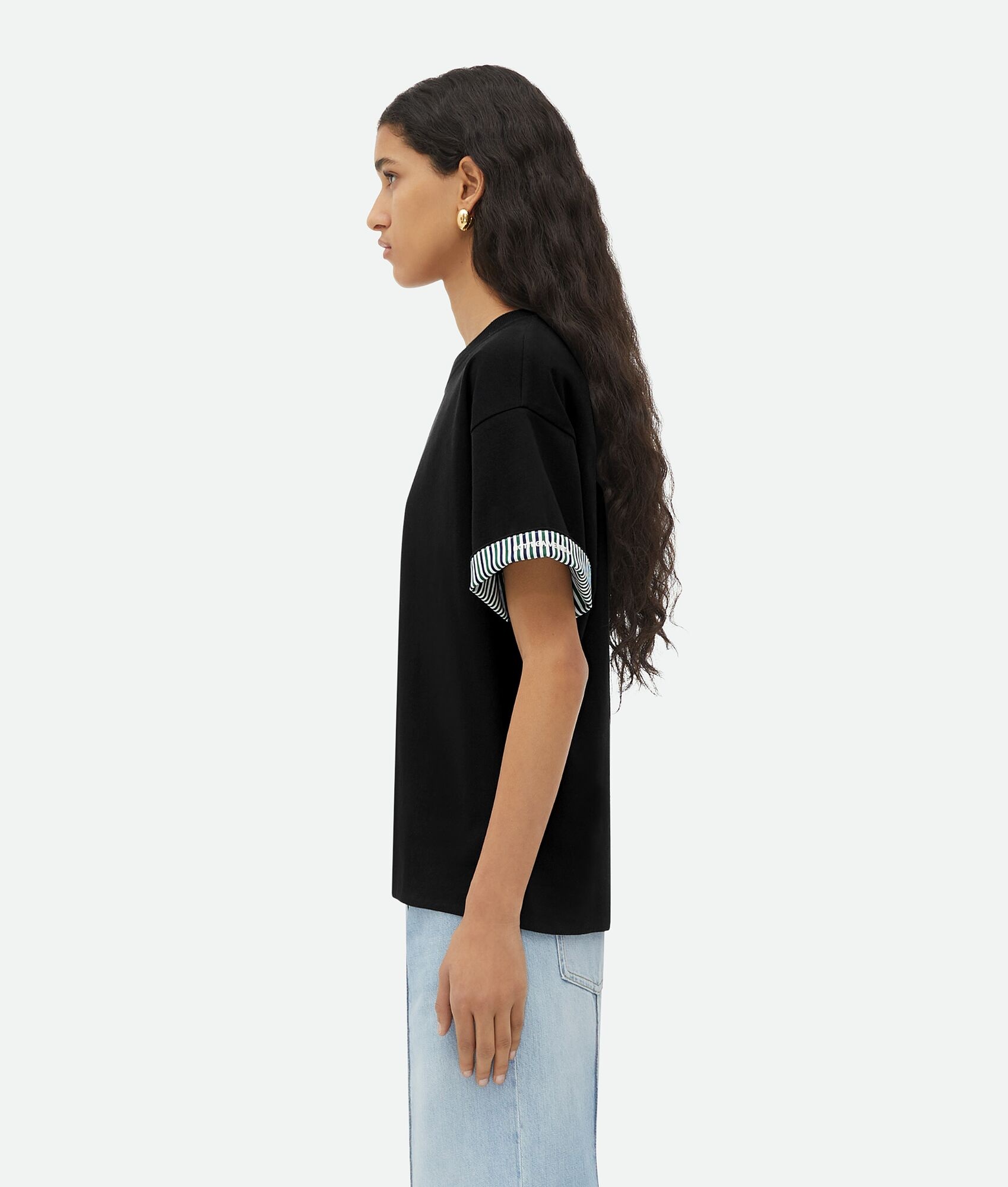 Double Layer Striped Cotton T-Shirt - 2
