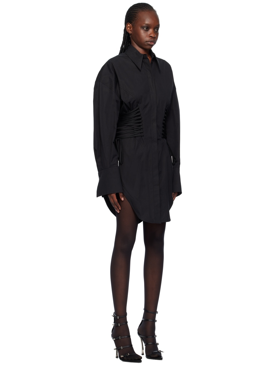 Black Laced-Up Minidress - 2