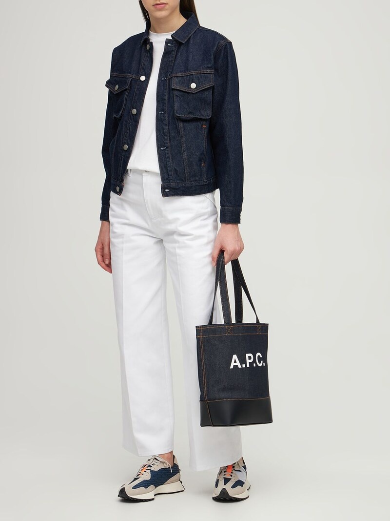 AXEL SMALL DENIM & LEATHER TOTE BAG - 2
