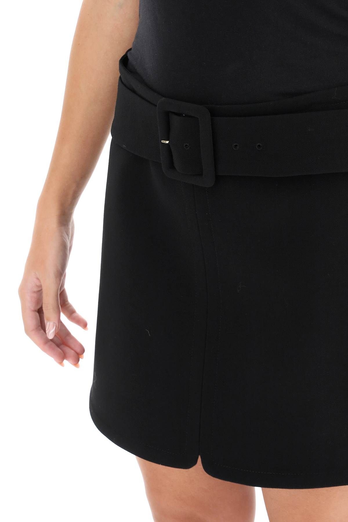 BELTED MINI SKIRT IN NATTE WOOL - 5