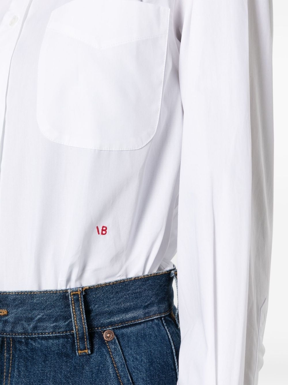 logo-embroidered organic cotton shirt - 5