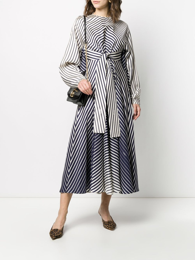 Valentino stripe tie-waist maxi dress outlook