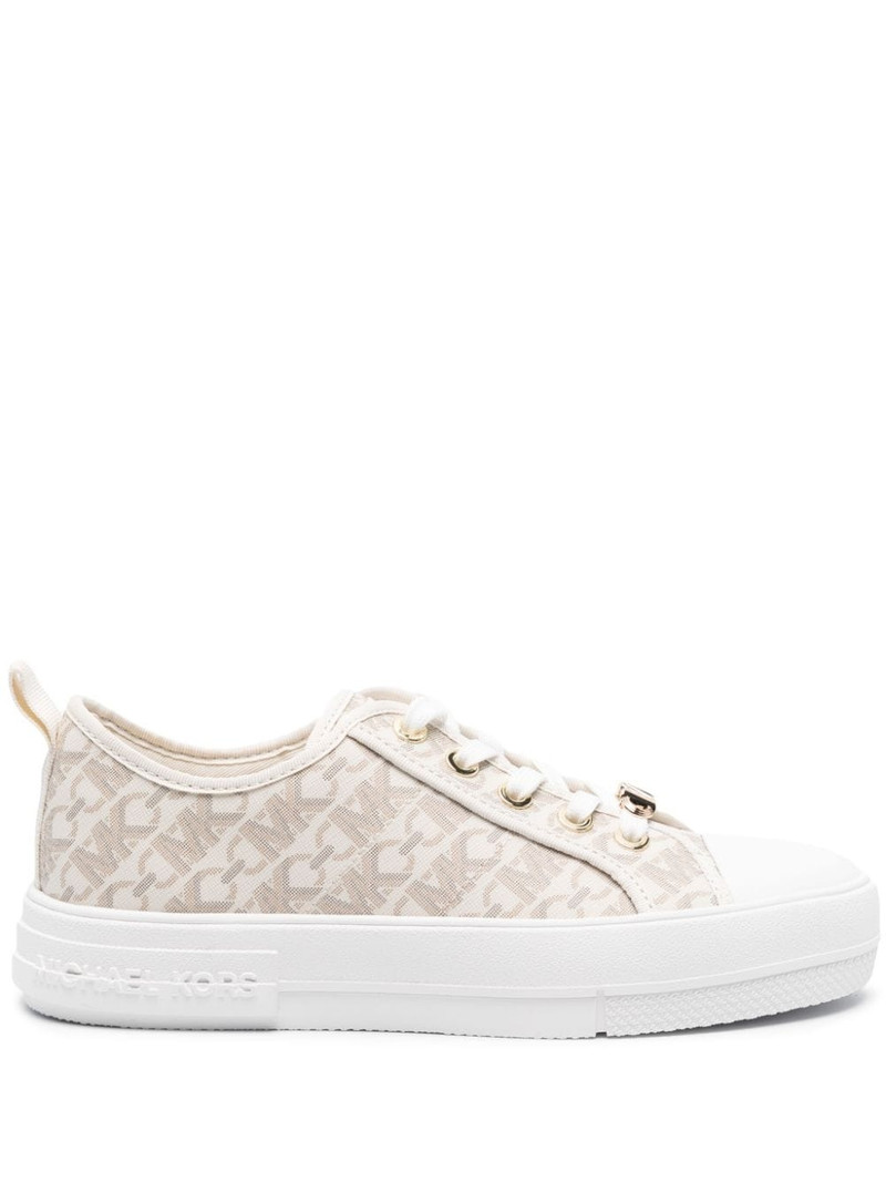 monogram-print round-toe sneakers 1