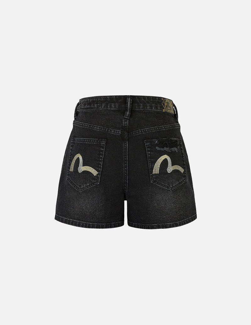 EVISU Knot Seagull Embroidery Loose Fit Denim Shorts outlook