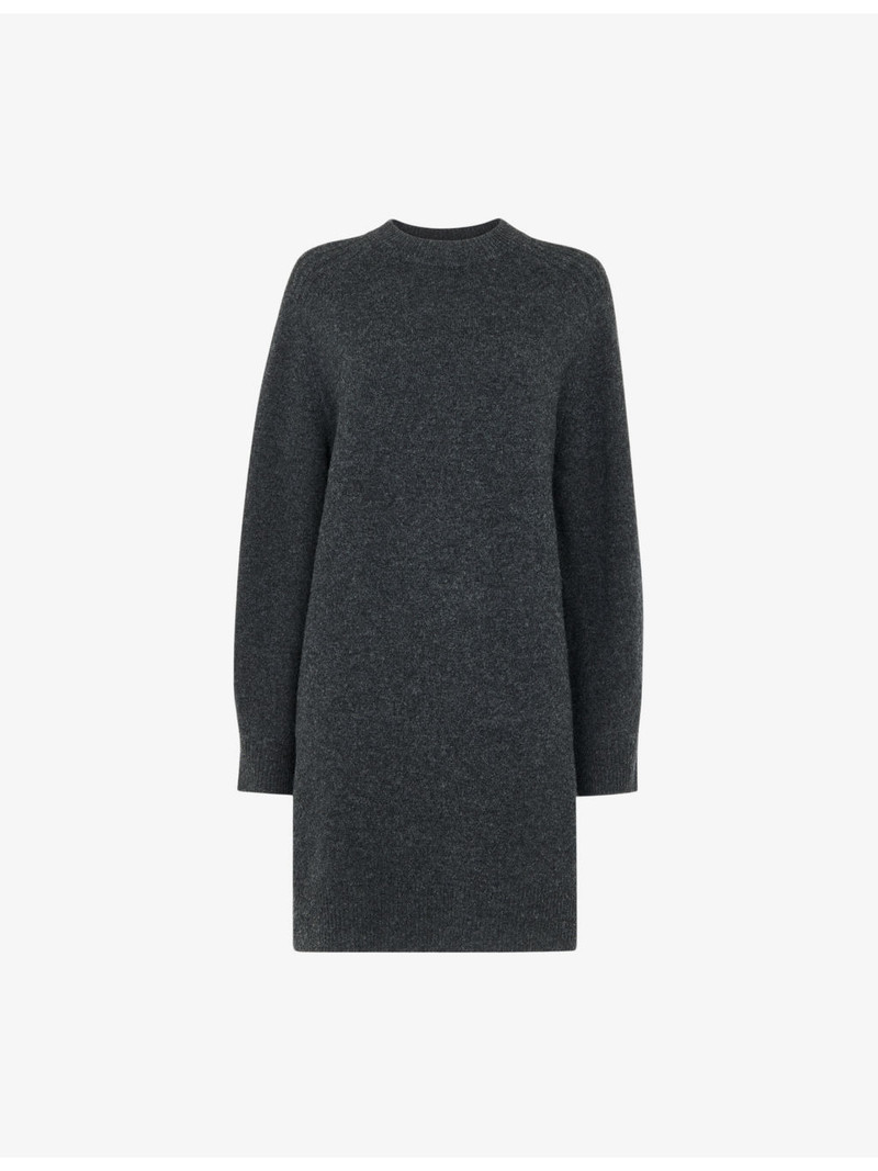 Ava round-neck wool knitted mini dress 1