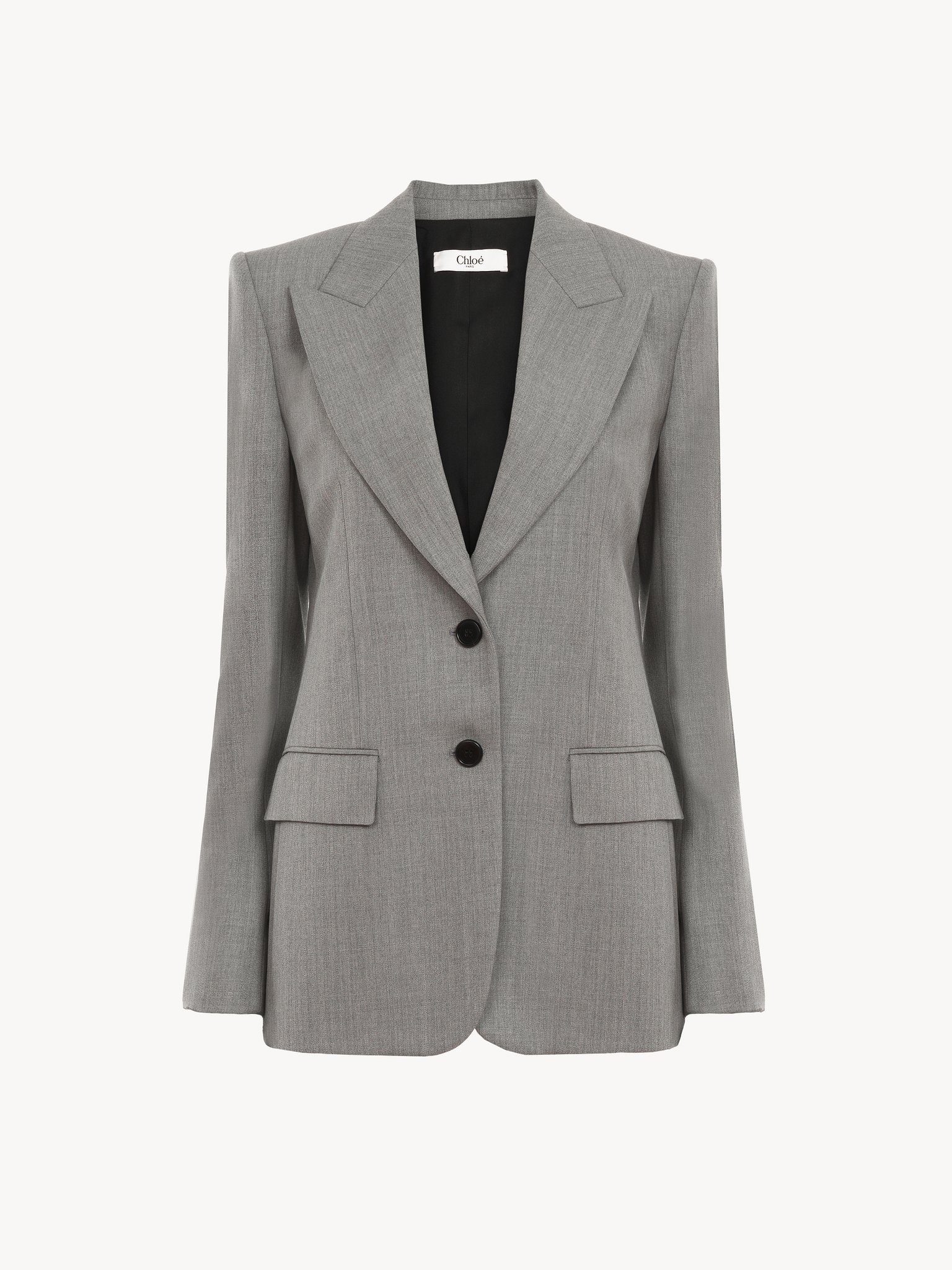 TAILORED JACKET IN WOOL GRAIN DE POUDRE - 2