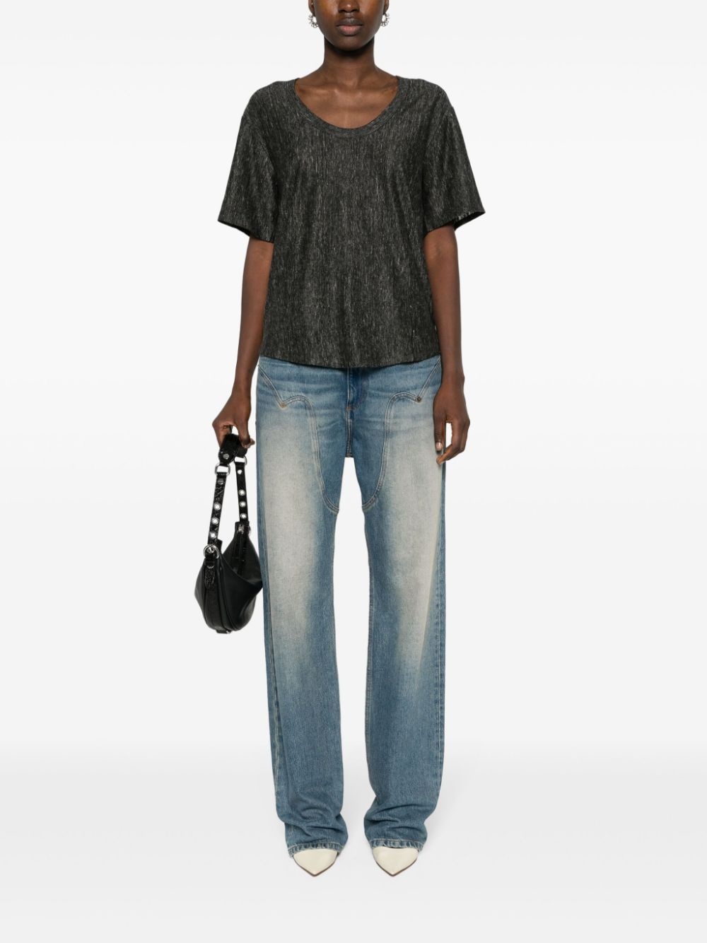 short-sleeve linen T-shirt - 2