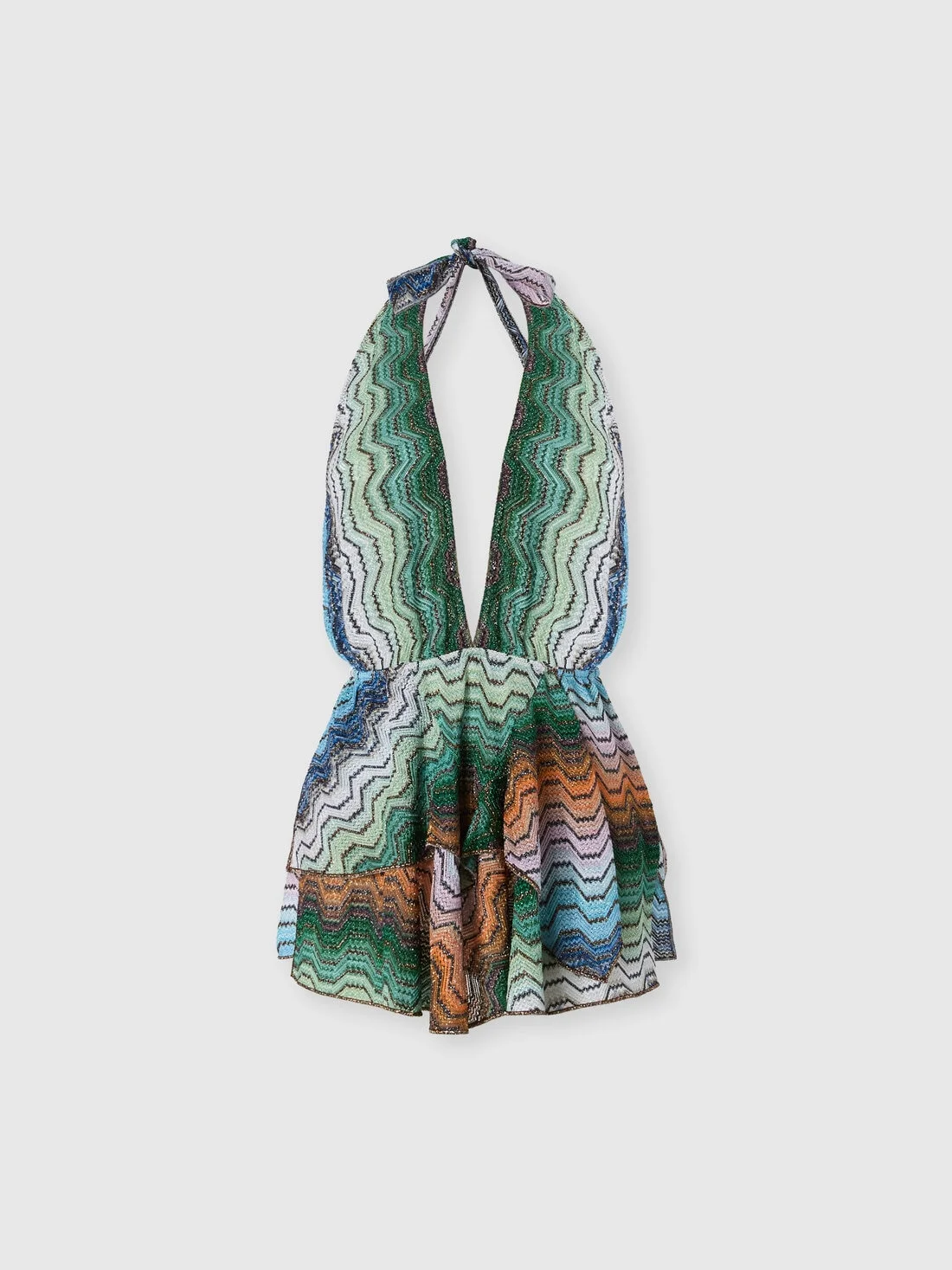 Short cover-up with greek motif and open back - 1