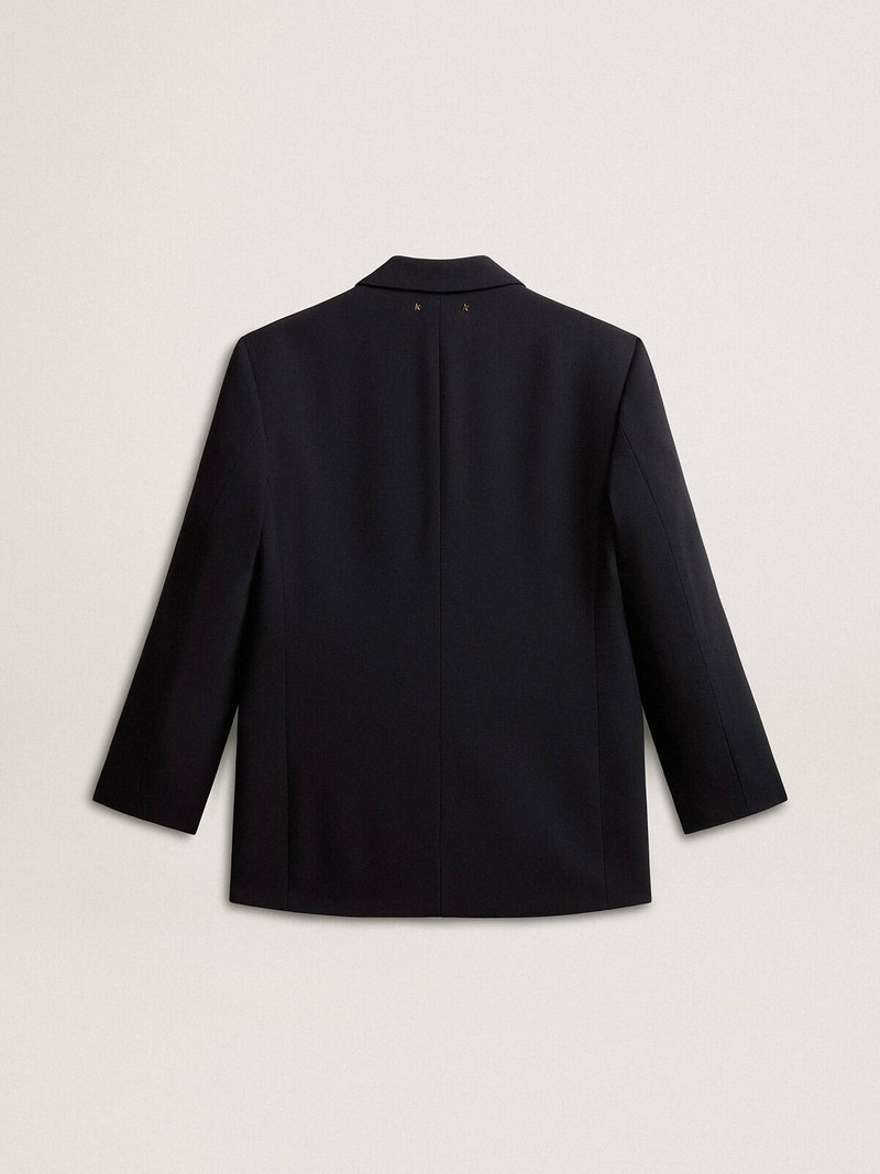 Golden Goose Women’s black wool-blend blazer jacket outlook