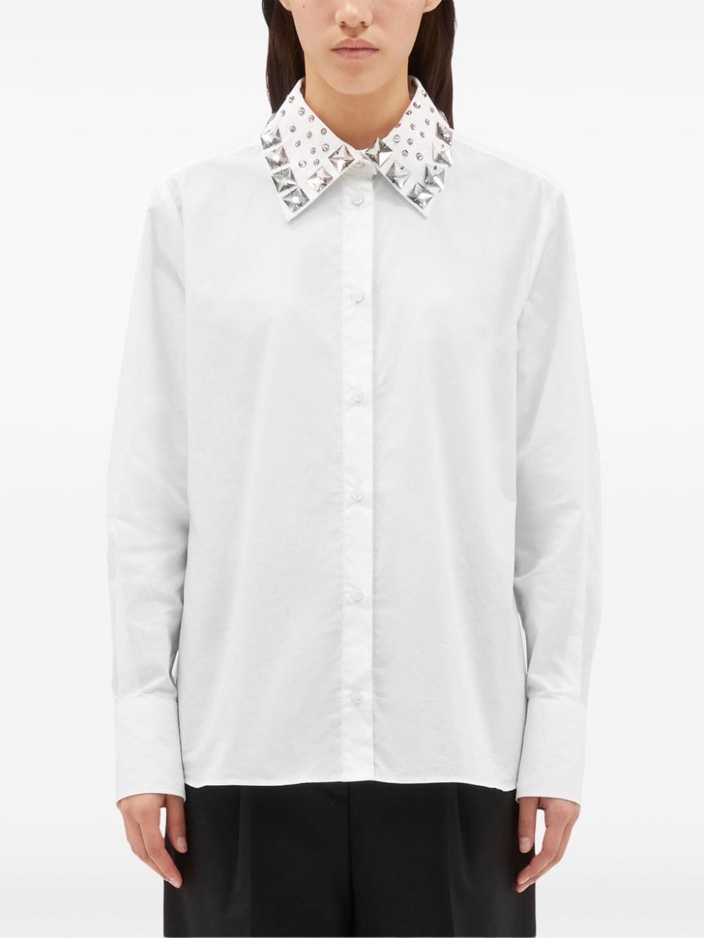 studded-collar buttoned shirt - 2