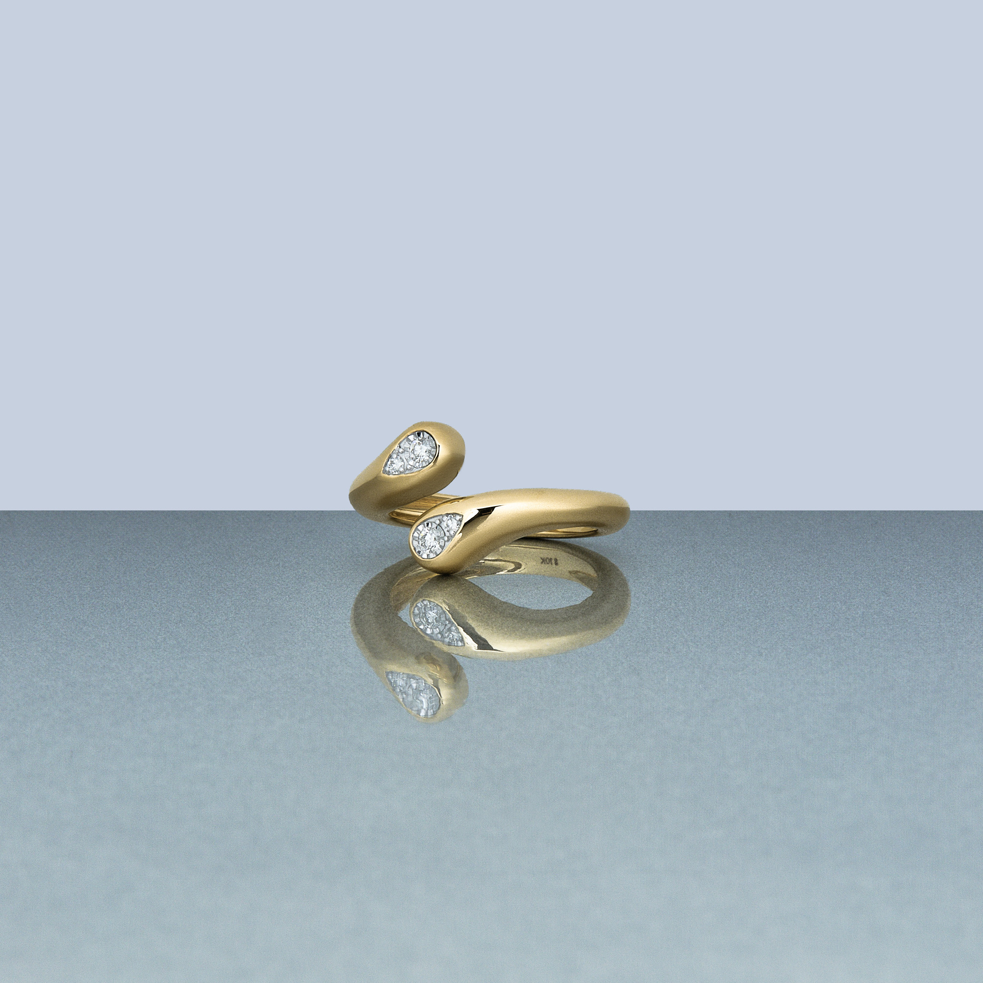Perfect Pear Diamond Hug Ring - 5