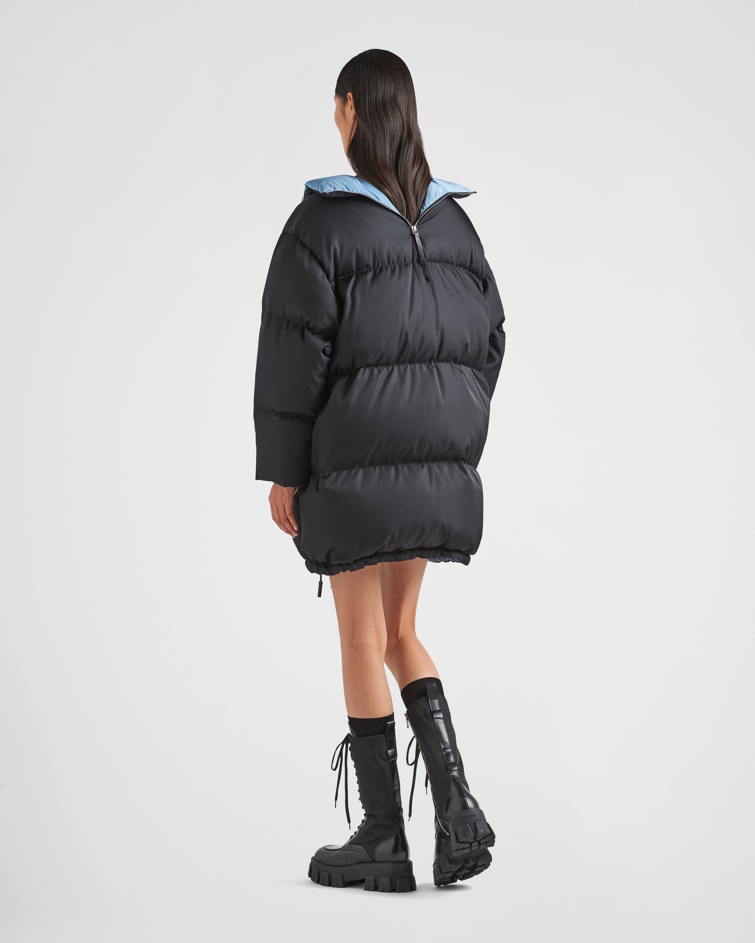 Re-Nylon Gabardine hooded down coat - 5