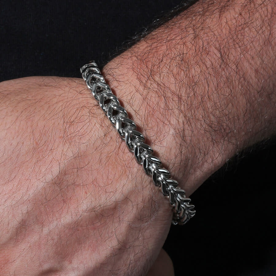 Robert Alton - Robert Alton Polished Stainless Steel Chain and Bracelet Set for Men - 7