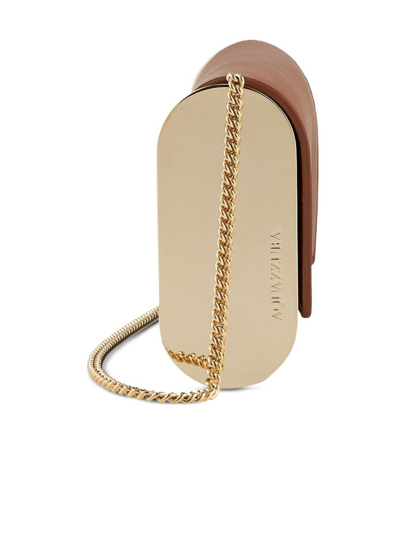 AQUAZZURA metallic-top leather shoulder bag outlook