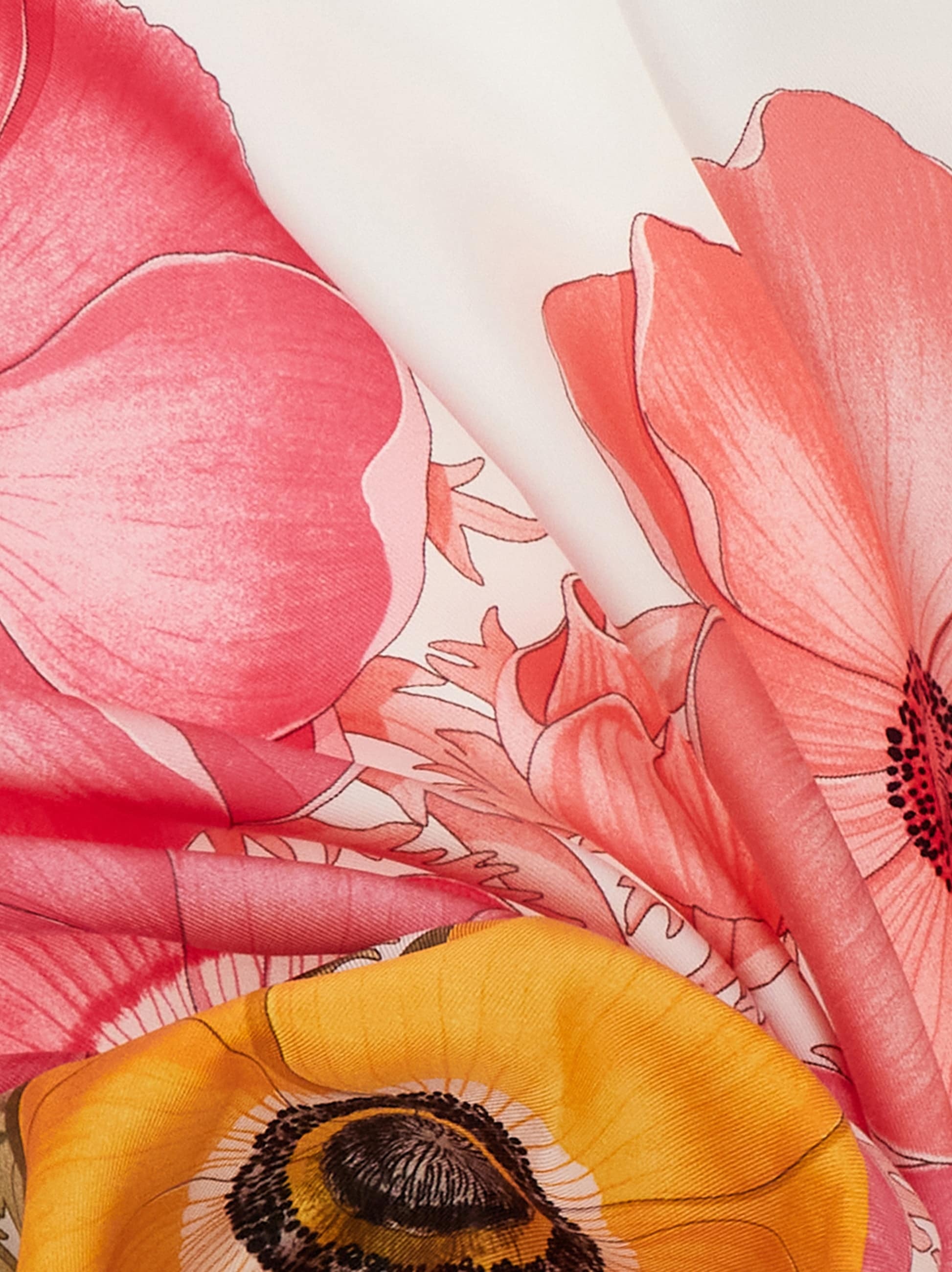 Anemone print silk foulard - 4