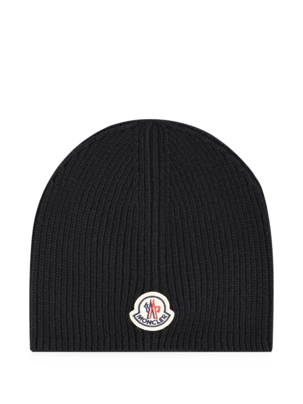 logo-patch ribbed-knit beanie hat - 1